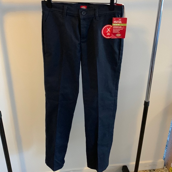 Dickies Other - Brand new Dickies Girls flat front slim fit pant, navy, size 14